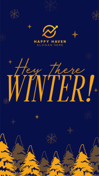 Hey There Winter Greeting Instagram story Image Preview