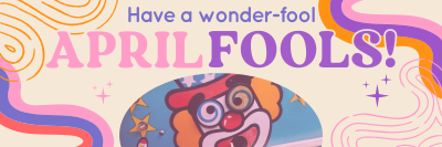 Groovy April Fools Greeting Twitter header (cover) Image Preview