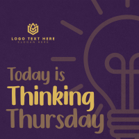 Minimalist Light Bulb Thinking Thursday Linkedin Post Image Preview