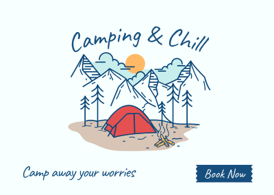 Camping and Chill Postcard Image Preview