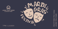 Mardi Gras Two Mask Twitter Post Design