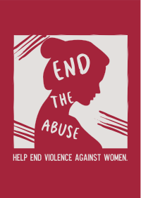 End the Abuse Woman Silhouette Flyer Image Preview