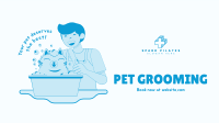 Grooming Cat Facebook Event Cover Design