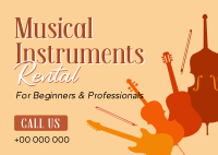 Music Instrument Rental Postcard Design