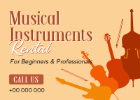 Music Instrument Rental Postcard Image Preview