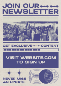 Retro Brutalist Newsletter Flyer Design