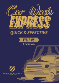 Vintage Auto Car Wash Poster Preview