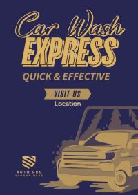 Vintage Auto Car Wash Poster Image Preview