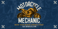 Retro Motorcycle Mechanic Twitter post Image Preview