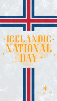 Sparkly Icelandic National Day YouTube short Image Preview