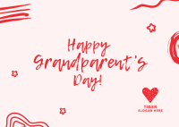 Happy Grandparents Scribble Postcard Design