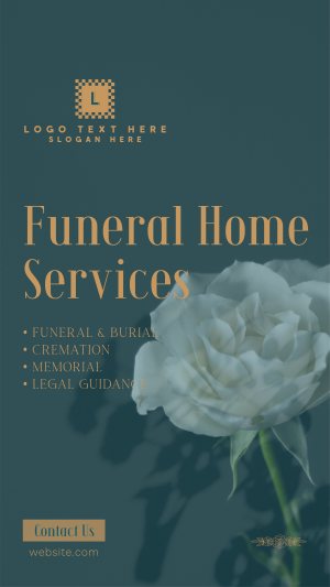 Funeral White Rose Instagram story Image Preview