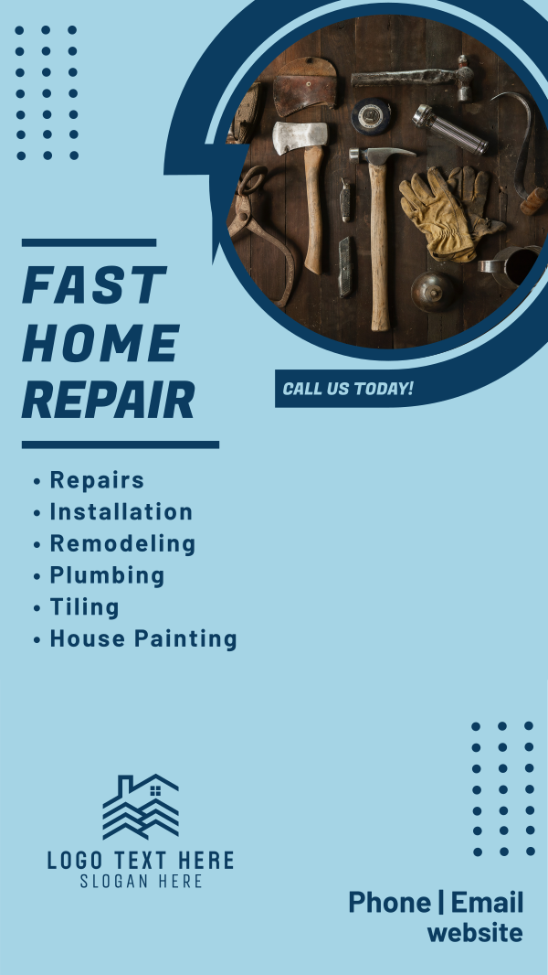 Fast Home Repair Instagram Story Design Image Preview