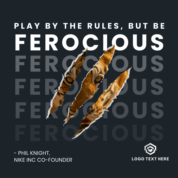 Be Ferocious Instagram Post Design Image Preview