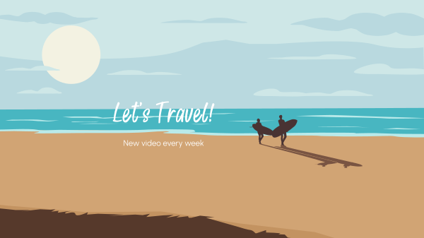 Let's Travel Beach YouTube Banner Design Image Preview