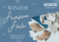 Winter Fashion Sale Postcard Design