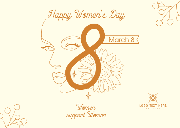 Women's Day Support Postcard Design Image Preview