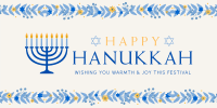 Floral Hanukkah Twitter post Image Preview