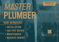 Master Plumber Postcard Image Preview