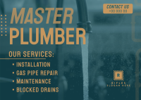 Master Plumber Postcard Image Preview