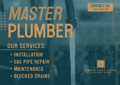 Master Plumber Postcard Image Preview