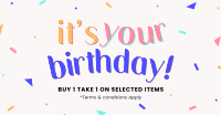 Birthday Confetti Shapes Facebook ad Image Preview