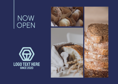 Now Open Bakery Postcard Image Preview