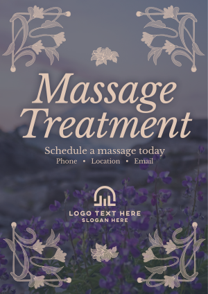 Art Nouveau Massage Treatment Flyer Image Preview