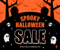 Spooky Ghost Sale Facebook Post Design