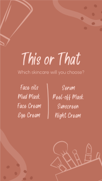 This or That Skincare Facebook story Image Preview