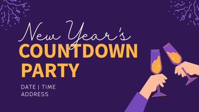 Cheers To New Year Countdown Facebook event cover Image Preview