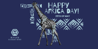 Giraffe Ethnic Pattern Twitter post Image Preview