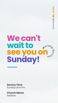 Colorful Sunday Service Facebook Story Design