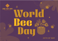 Happy Bee Day Postcard Image Preview