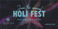 Holi Fest Fun Run Twitter Post Design