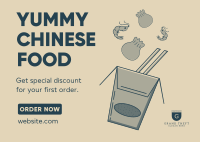 Asian Food Delivery Postcard Design