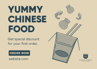 Asian Food Delivery Postcard Image Preview