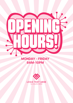Opening Hours Sticker Poster Image Preview