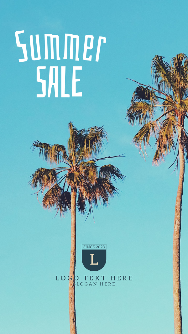 Palm Trees Blue Sky Summer Sale Instagram Story Design Image Preview