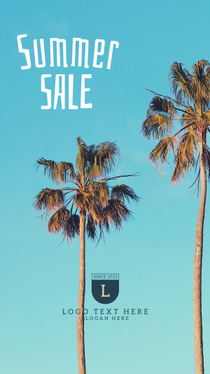 Palm Trees Blue Sky Summer Sale Instagram story Image Preview