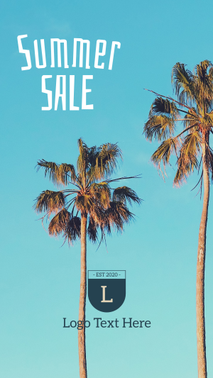 Palm Trees Blue Sky Summer Sale Instagram story