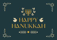 Hanukkah Menorah Ornament Postcard Design
