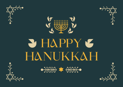 Hanukkah Menorah Ornament Postcard Image Preview