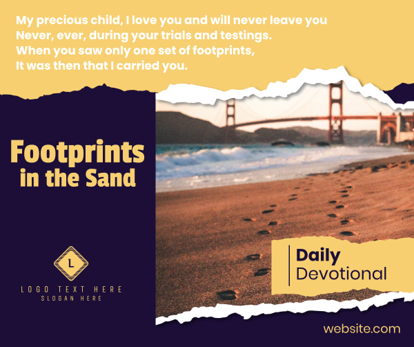 Footprints in the Sand Facebook Post Design Image Preview