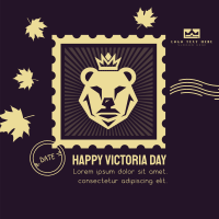 Victoria Day Bear Stamp Linkedin Post Design