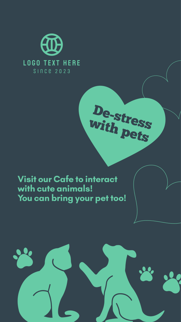 De-stress Pet Cafe  Instagram Story Design Image Preview