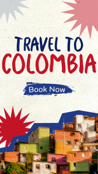 Travel to Colombia Paper Cutouts Facebook Story Design