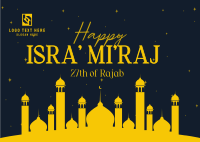 Isra' Mi'raj Spiritual Night Postcard Image Preview
