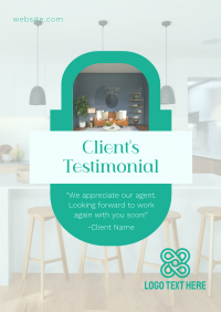 Clean Real Estate Testimonial Poster Image Preview