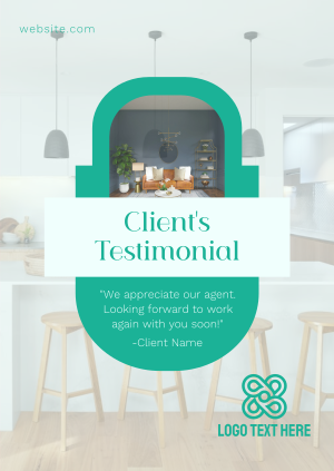 Clean Real Estate Testimonial Poster Image Preview